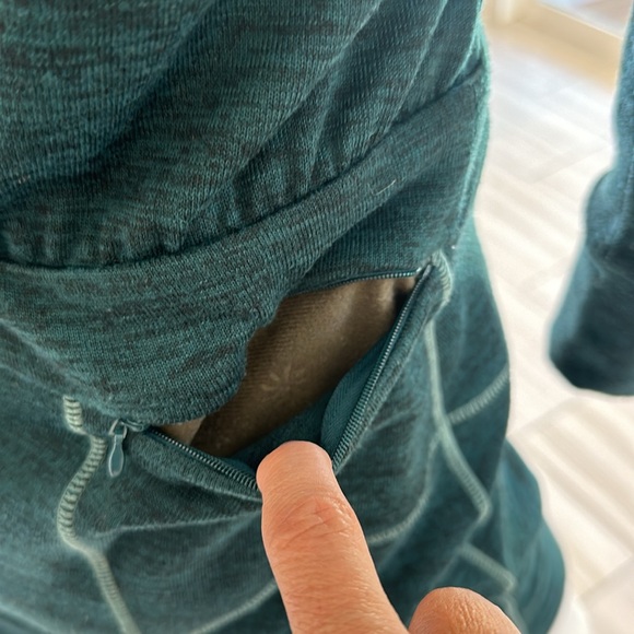 Athleta Give It Your All Teal Drawstring Long Sleeve Dress Size XXS - Picture 5 of 12